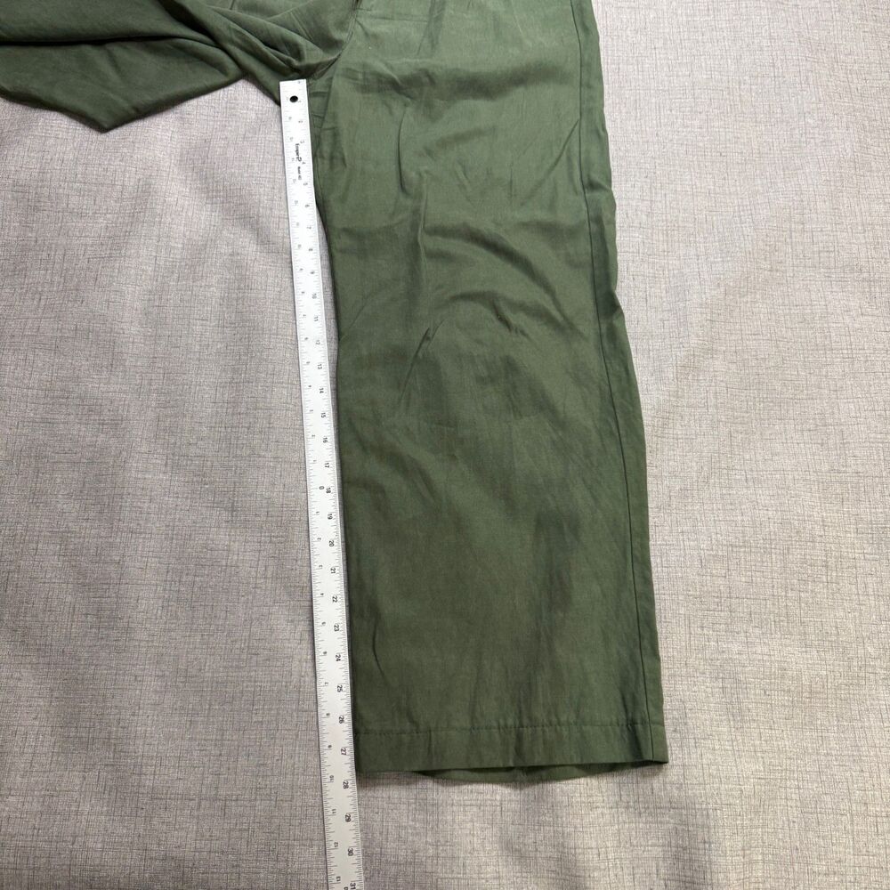 Madewell Pants Womens 4 Harlow Wide Leg High Rise Linen Blend Green Boho - Picture 8 of 15